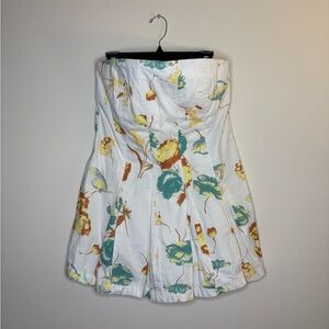 Free People Floral Strapless Dress size L
